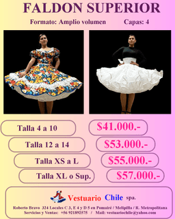 Faldon Superior 4 Capas Talla 4 a 10 - vista 1