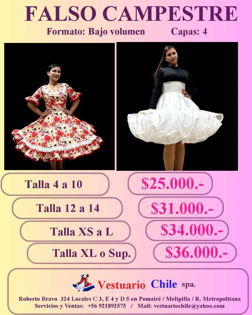 Falso Campestre 4 Capas Talla 4 a 10